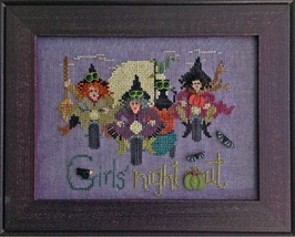 Girls Night Out halloween 9609 button pack + cross stitch chart JABC - $12.60