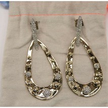 Alexis Bittar Gold Crystal Molten Dot Link Large Drop Earrings NWT - $162.86