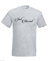 Mens T-Shirt Quote Just Married Bride Groom Wedding Day Shirts Marriage Shirt - $24.74