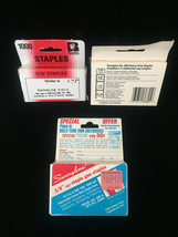 Vintage Original Packaging Desk and Staple Gun Staples - Various Brands image 13
