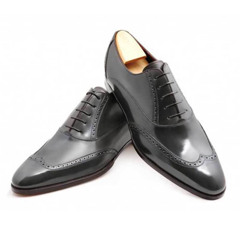 black lace leather shoes