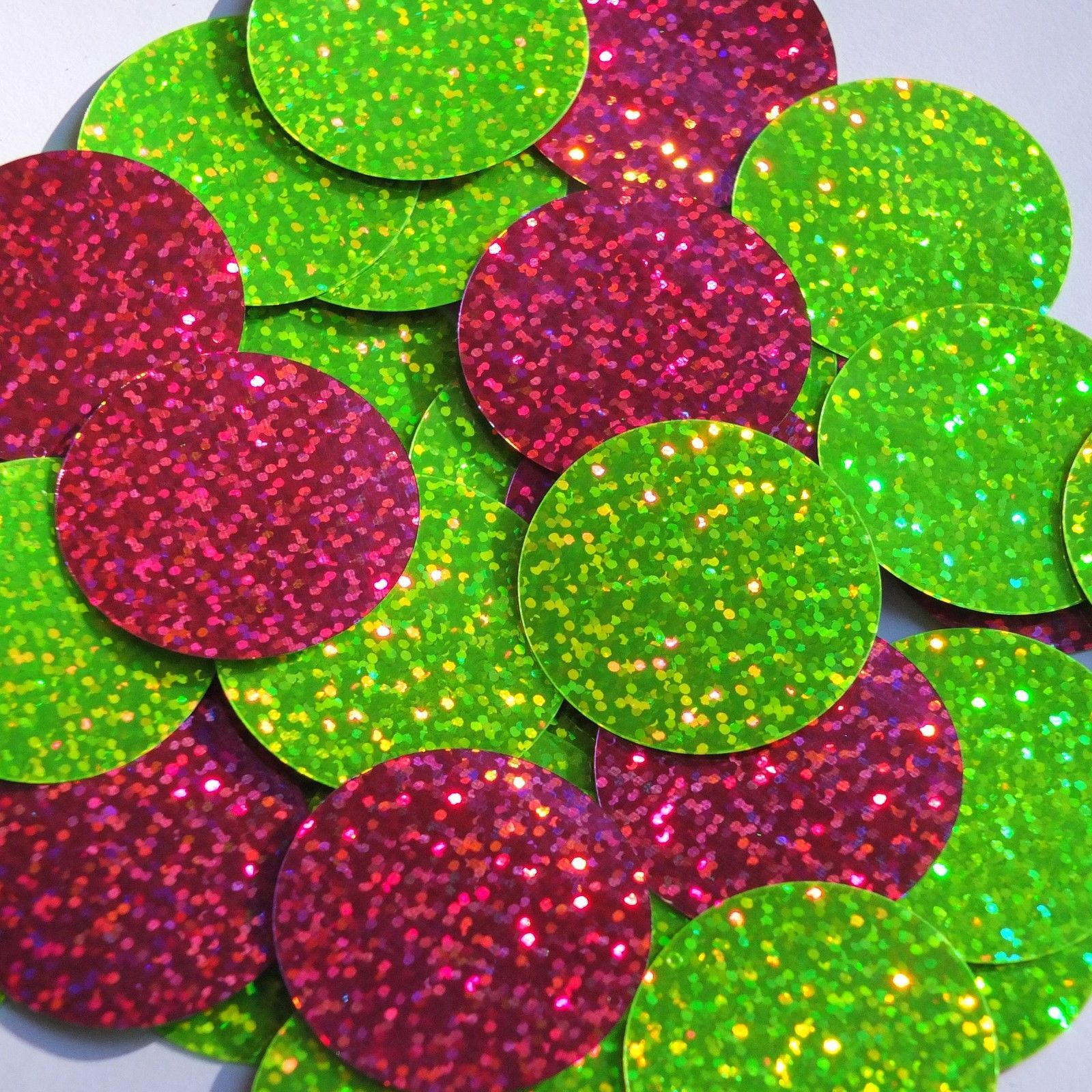 Round Vinyl Shape 30mm Red Go Go Fluorescent Edge Glow