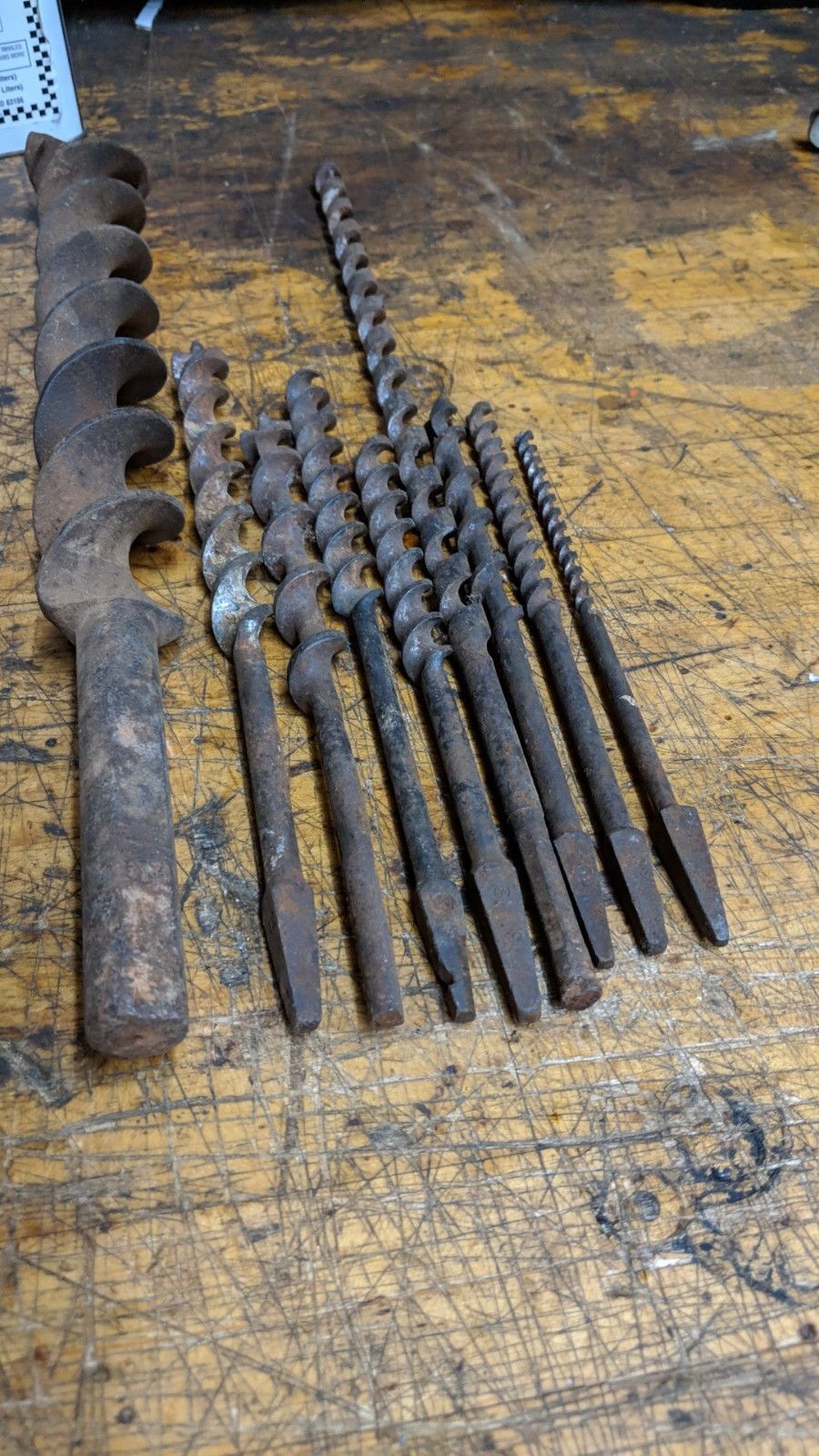 Lot of Vintage Auger Brace Drill Bits Some with Square Taper Shank Drills