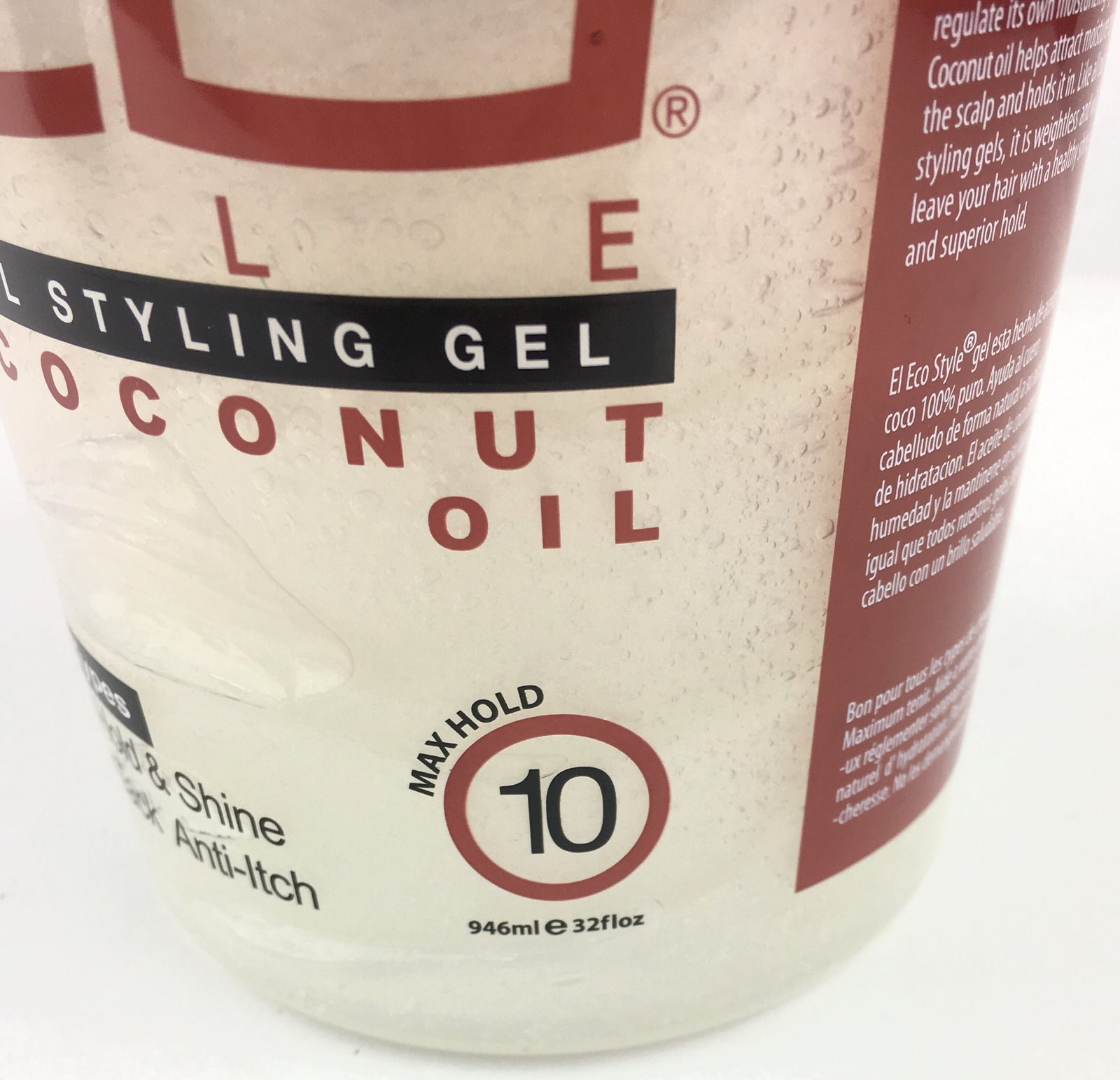 Jumbo Size 32oz ECO style Coconut Hair Styling Gel Long Lasting Hold