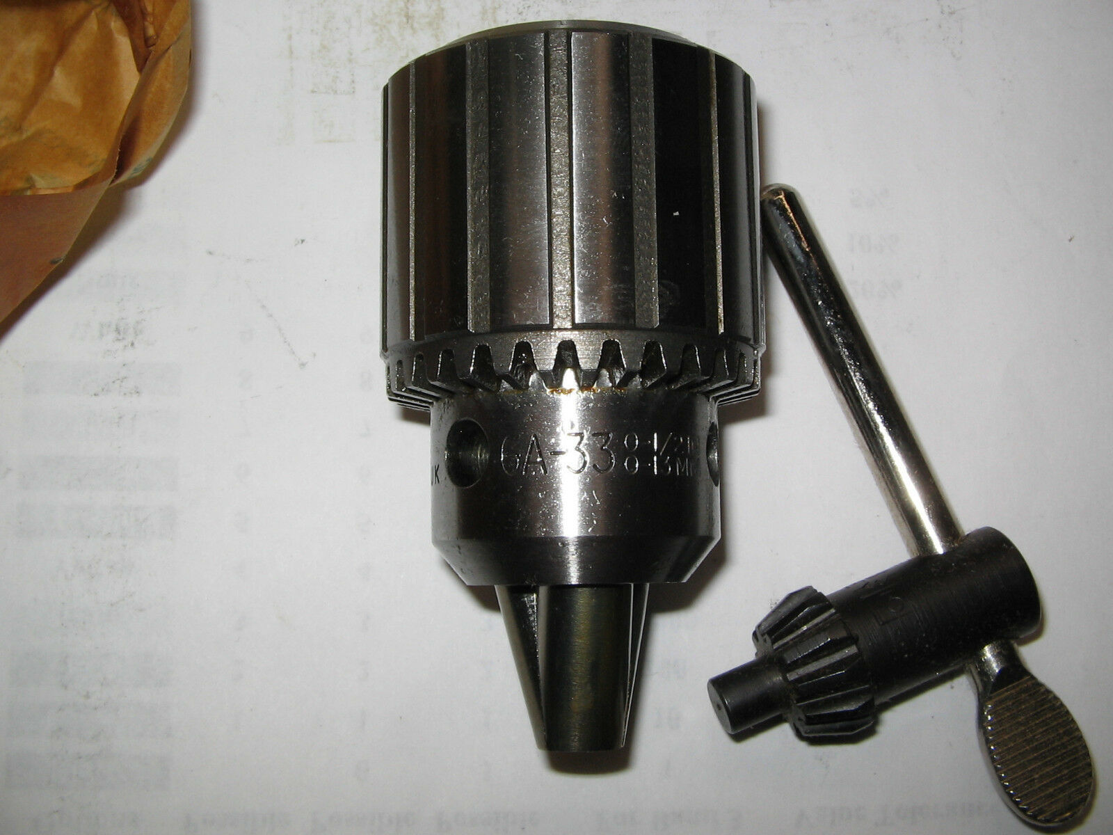 Jacobs 6A Drill Chuck/Key, JT33 Mount, 01/2" Capacity, NOS, UK rac