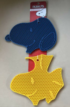 Brand New P EAN Uts Snoopy & Woodstock Silicone Trivet Hot Pad Set Blue & Yellow - $19.99