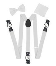 Berlioni Italy Formal Tuxedo Bow Tie Convertible Suspenders Hanky Gift Box Set image 5