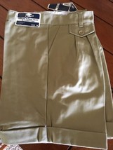 FRENCH TOAST School Uniform Boys Girls Khaki Tan Cuffed Shorts 12 - $5.89
