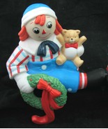 Vintage Ceramic Raggedy Ann and Andy Christmas Stocking Holder Hangers b... - $59.35