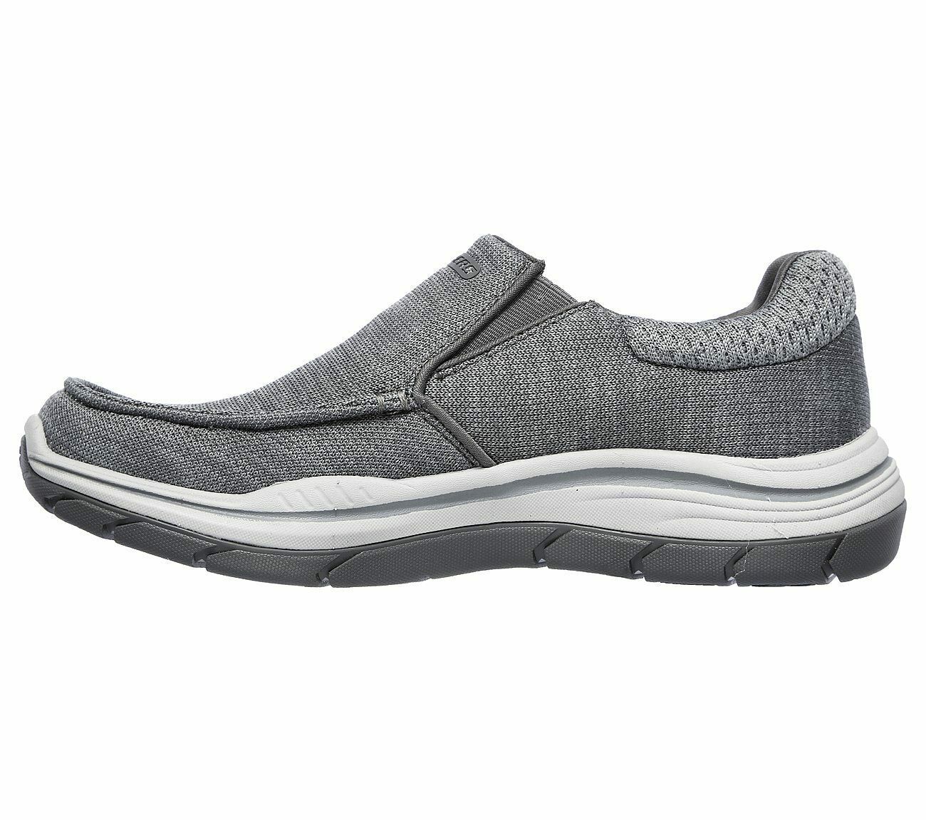 Skechers Extra Wide Fit Gray Shoes Men Comfort Slip On Casual Memory ...