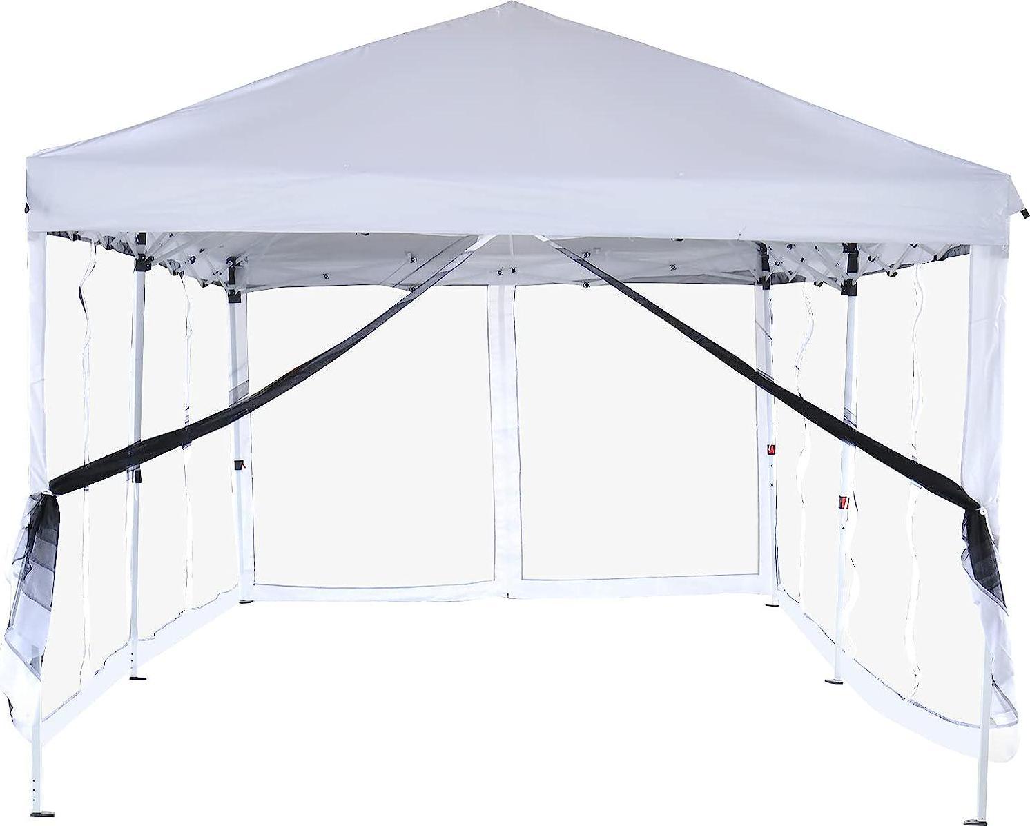 VINGLI 10x20 Pop Up Canopy with Sidewalls Wheeled Bag Easy Awnings