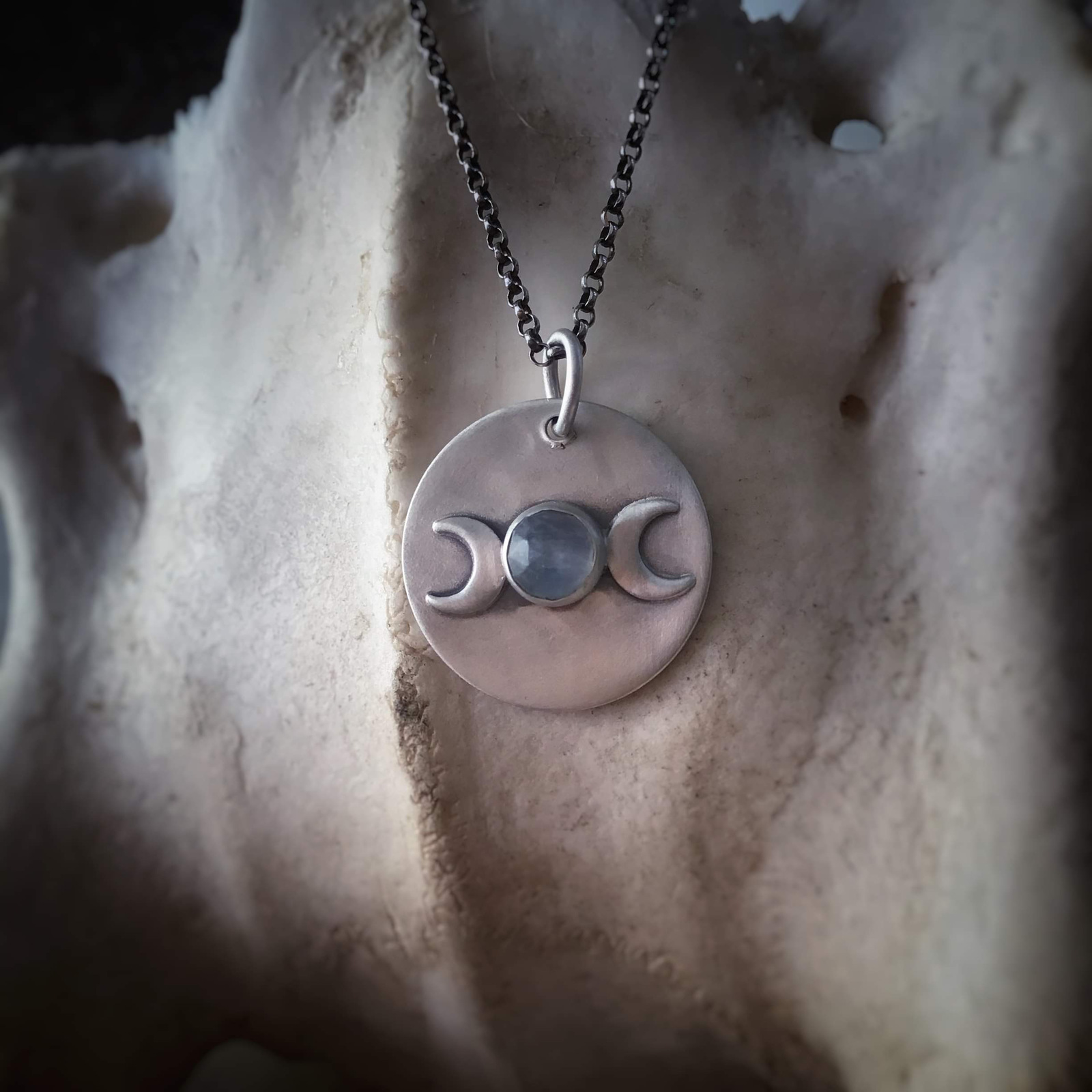 Sterling Silver Triple Moon Goddess Necklace Necklaces And Pendants