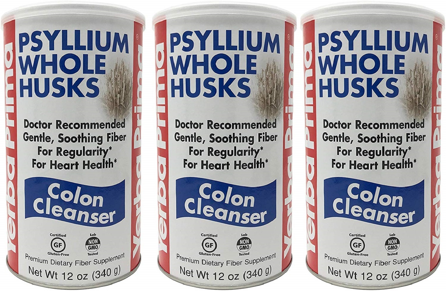 Yerba Prima Psyllium Husk Colon Cleanser 12 Ounce (Pack of 3)