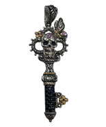 Barbara Bixby Sterling Silver18k Gold Key Pendant Skull Butterfly Gemsto... - $469.33