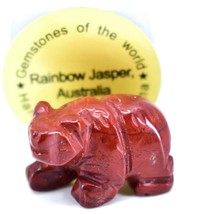 Rainbow Jasper Gemstone Tiny Miniature Bear Figurine Hand Carved in China