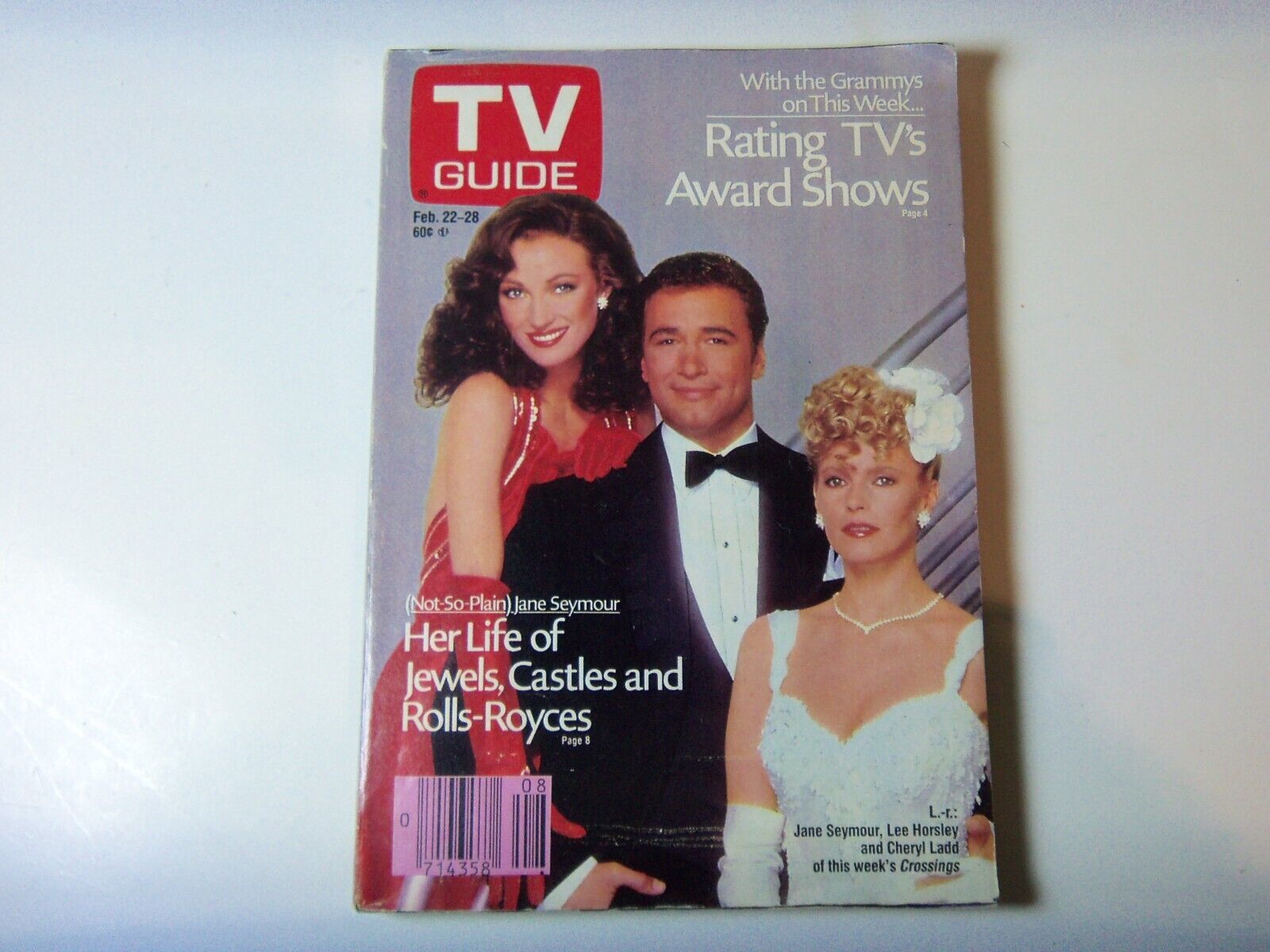 VINTAGE TV GUIDE MAGAZINE FEB 22 28 1986 JANE SEYMOUR CHERL LADD