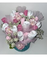 Pink and White Baby Shower Owl Planter Diaper Bouquet Centerpiece Hospit... - $60.00