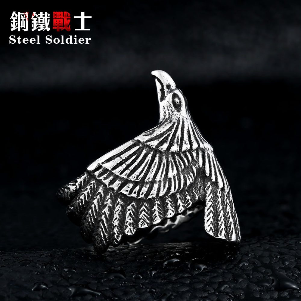 Steel soldier Unique jewelry Stainless Steel Biker Eagle Ring Man's High Quality