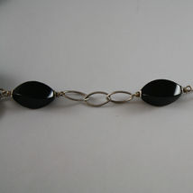 .925 SILVER RHODIUM NECKLACE WITH BLACK ONYX AND OVAL PENDANT image 4
