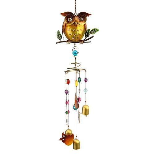 Natures Jewels Owl Wind Chime