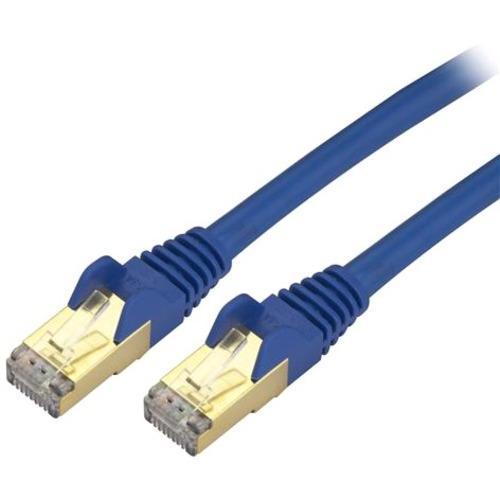 StarTech.com 6in Blue Cat6a Shielded Patch Cable - Cat6a Ethernet Cable - 6 inch