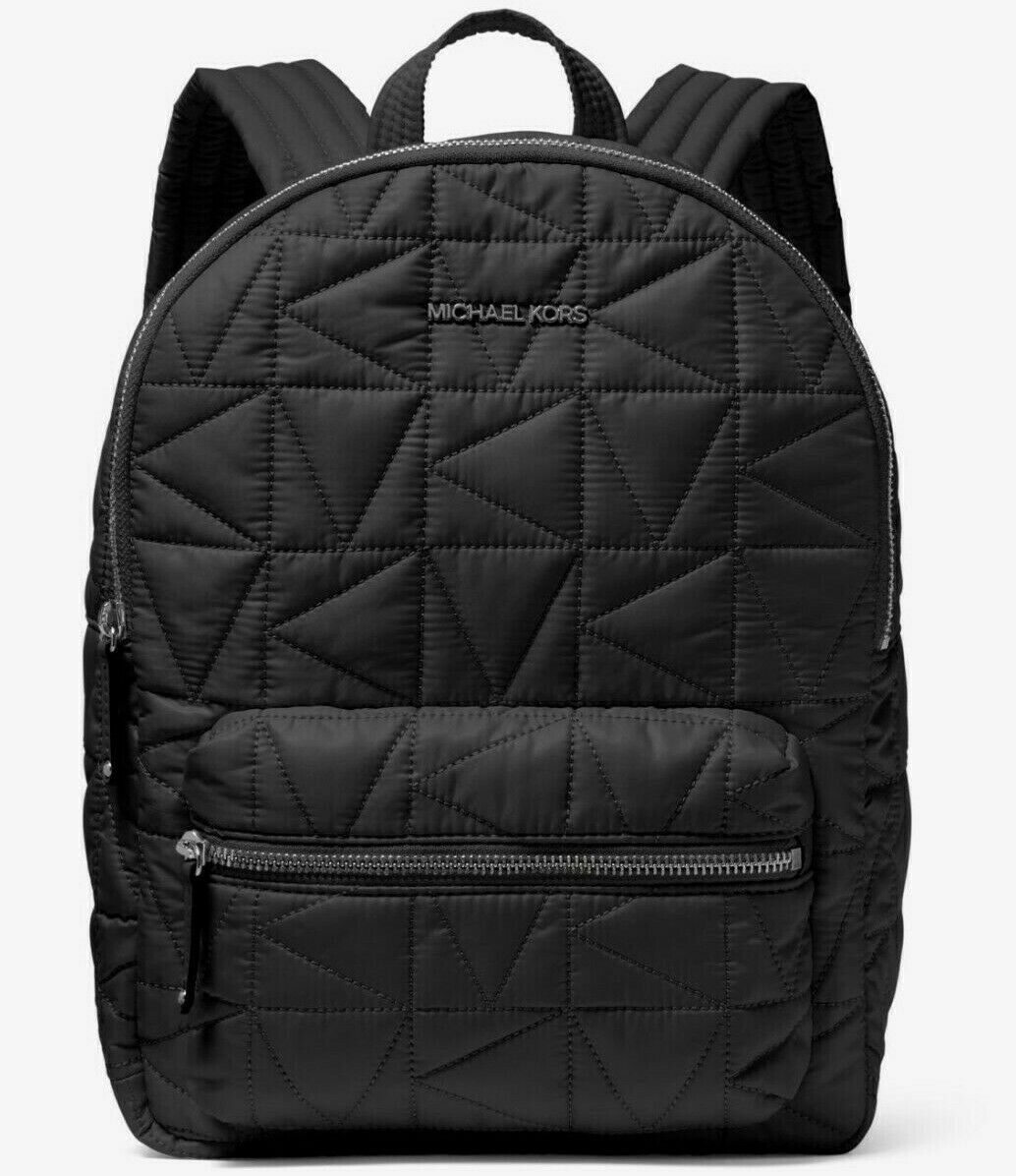 NWB Michael Kors Winnie MD Quilted Nylon Black Backpack 35T0UW4B2C Dust Bag FS