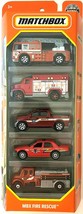 Matchbox MBX Fire Rescue 5 Pack, 1:64 Scale Vehicles - $14.99