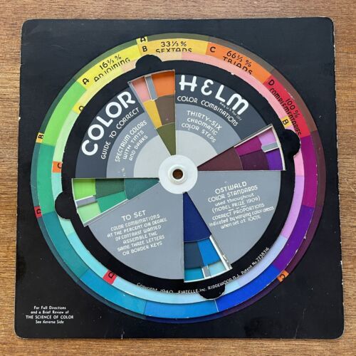 1940s Color Helm Wheel Ostwald Color Standards Artist Color Chart Very ...