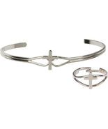 Cross - Bracelet &amp; Ring - First Communion set - Silver Plated - $31.99