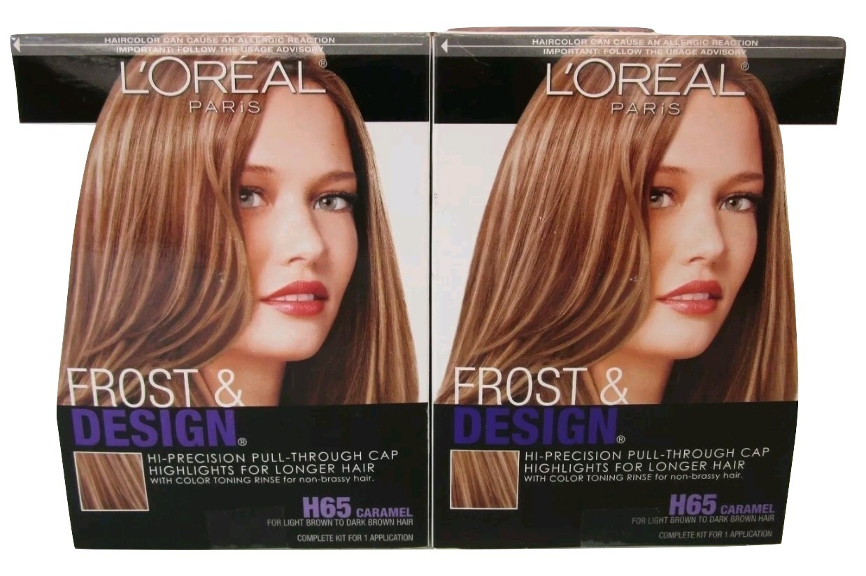 2 L'oreal Frost & Design Hair Dye Color Highlights H65 Caramel lot pack