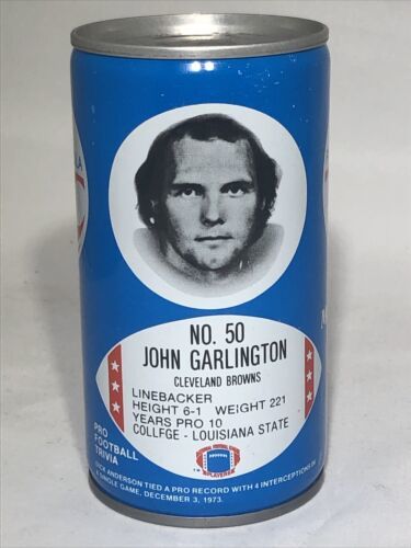 1977 John Garlington Cleveland Browns RC Royal Crown Cola Can NFL Football - $9.95