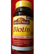 Nature Made Biotin, Maximum Strength 5000mcg, 50 Softgels, Exp:8/19 - $8.42