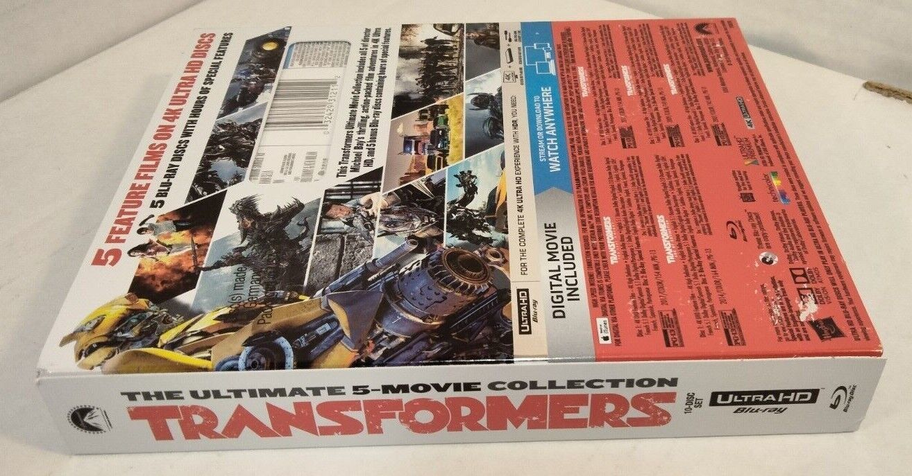 Transformers The Ultimate 5 Movie Collection (4KNo DIGITAL)Shipping w/Tracking DVDs & Blu