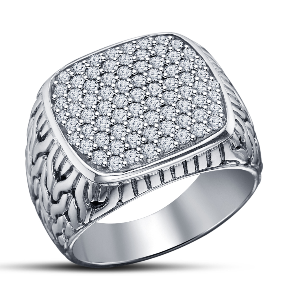 John Hardy Style Mens Wedding Anniversary Diamond Pinky Ring 925