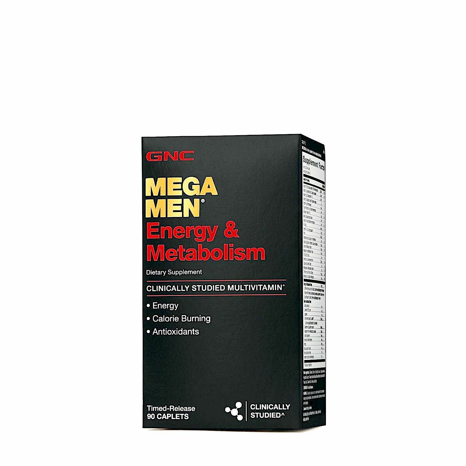 2 BOXES-GNC MEGA MEN ENERGY & METABOLISM DIETARY SUPPLEMENT 90 Ct (180 ...