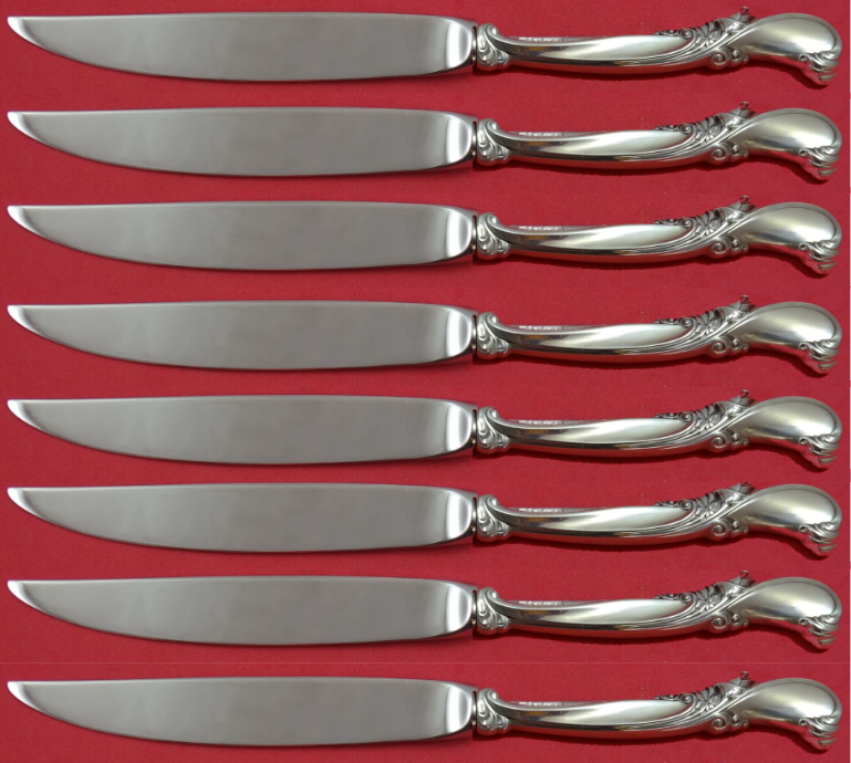 Primary image for Waltz of Spring By Wallace Sterling Silver Steak Knife Set 8pc Not Serr Custom