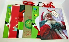 Set Of 6 Christmas Themed Gift Bags Different Designs/Colors - $17.33