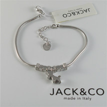 925 RHODIUM SILVER JACK&CO BRACELET WITH JACK RUSSEL TERRIER DOG  MADE IN ITALY image 1