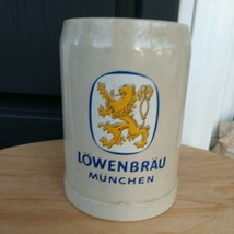  Lowenbrau Munchen Beer Stoneware Mug Stein Munich Germany 5&quot; Tall  Hold... - £11.08 GBP