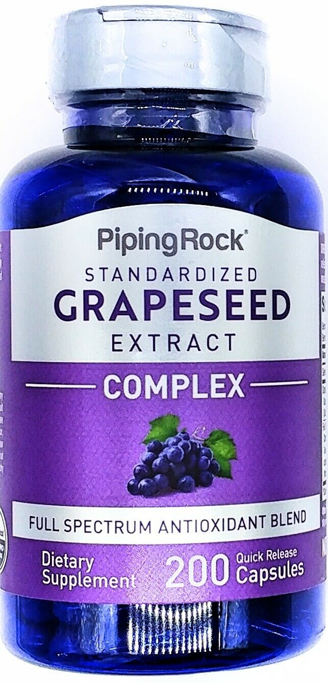 GrapeSeed Extract Complex Selenium Bilberry Green Tea 200 Capsules Non GMO