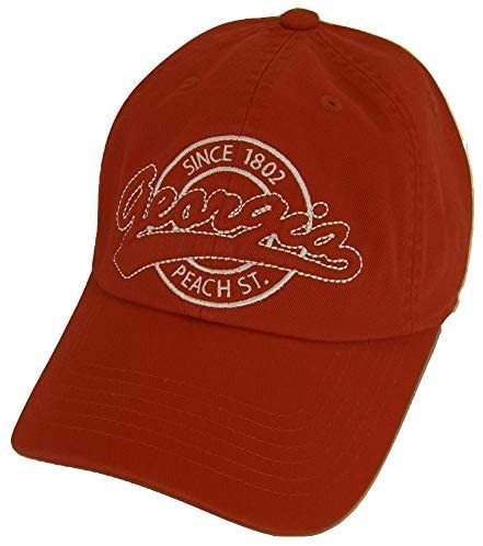 Georgia Peach State Washed Cotton Polo Cap (Red)