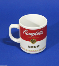 Campbells Soup Can Label Pattern Mug Cup Corning Glass Works Vintage 1981 - $9.99