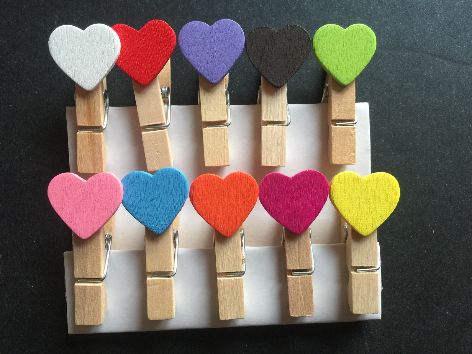 Cute birthday party favor decoration,Heart Wooden clothespins,Photo Paper clips