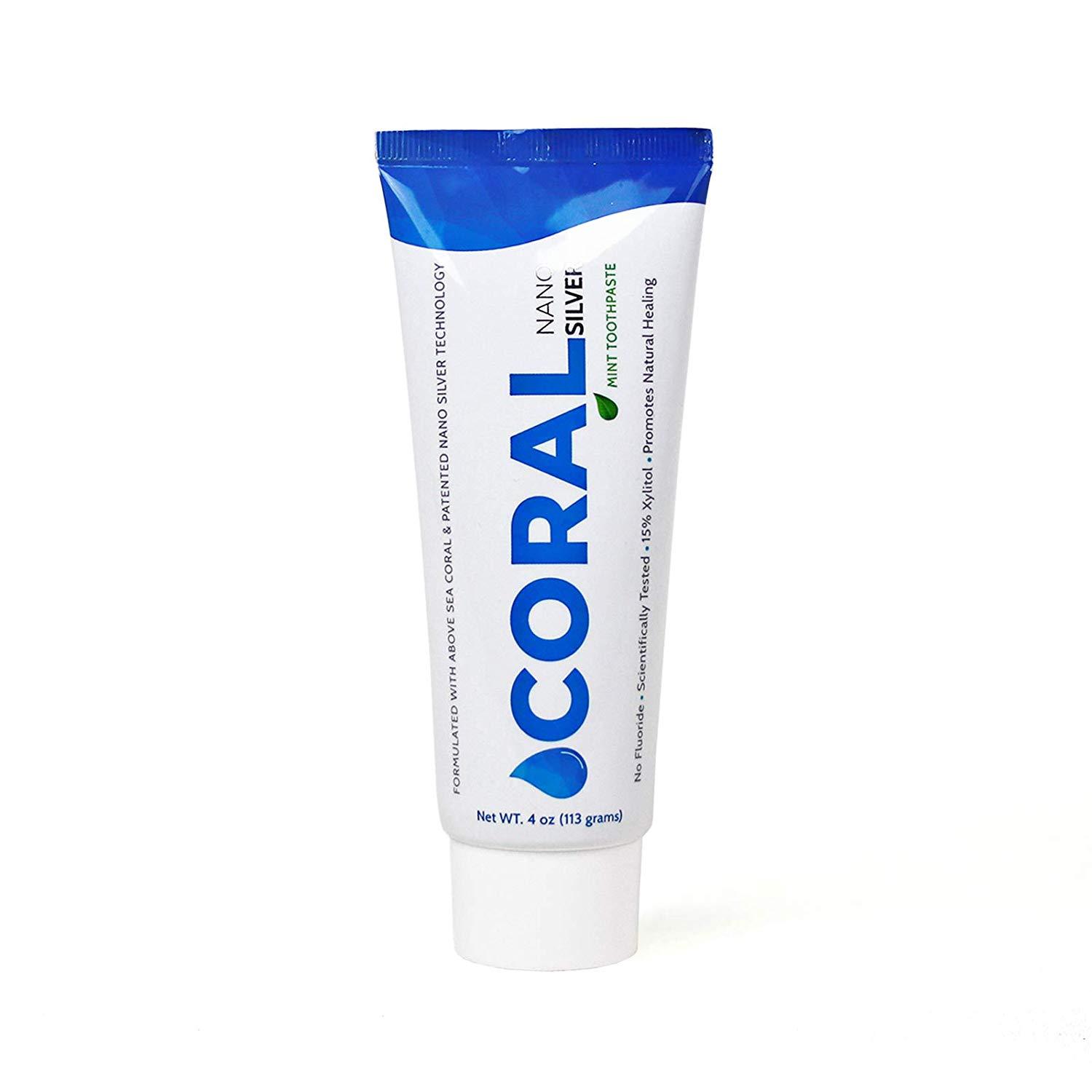 Coral Nano Silver Toothpaste 4oz Fresh Mint Fluoride Free All Natural