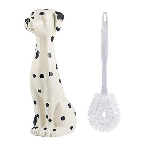 Allure Home Creations Ceramic Dalmatian Bowl Toilet Brush Holder SetBrush Inclu Toilet