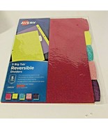 Avery Big Tab Reversible Fashion Dividers 5 Tabs 1 Set Assorted Glitter ... - $6.92