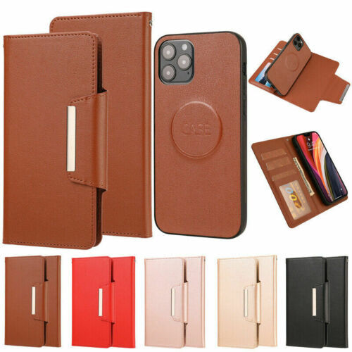 Magnetic back case Leather Flip for iPhone 13 Pro Max 13Mini 12 Pro XR XS Max 78