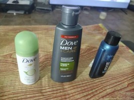 Travel Sizes Of Dove Men Care Shampoo Conditioner,Anti-Perspirant,AXE Shampoo. - $8.17