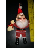 Vintage Plastic Santa Christmas Tree Ornament - $2.99