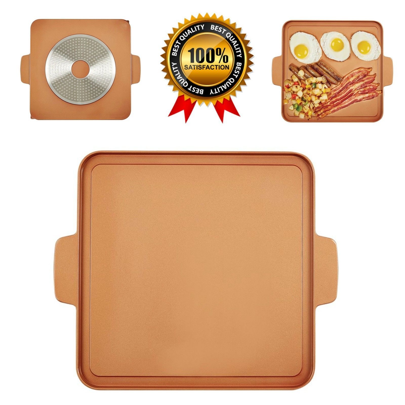 Copper Chef 12" Griddle Pan Grill Hamburger Steak Indoor Outdoor